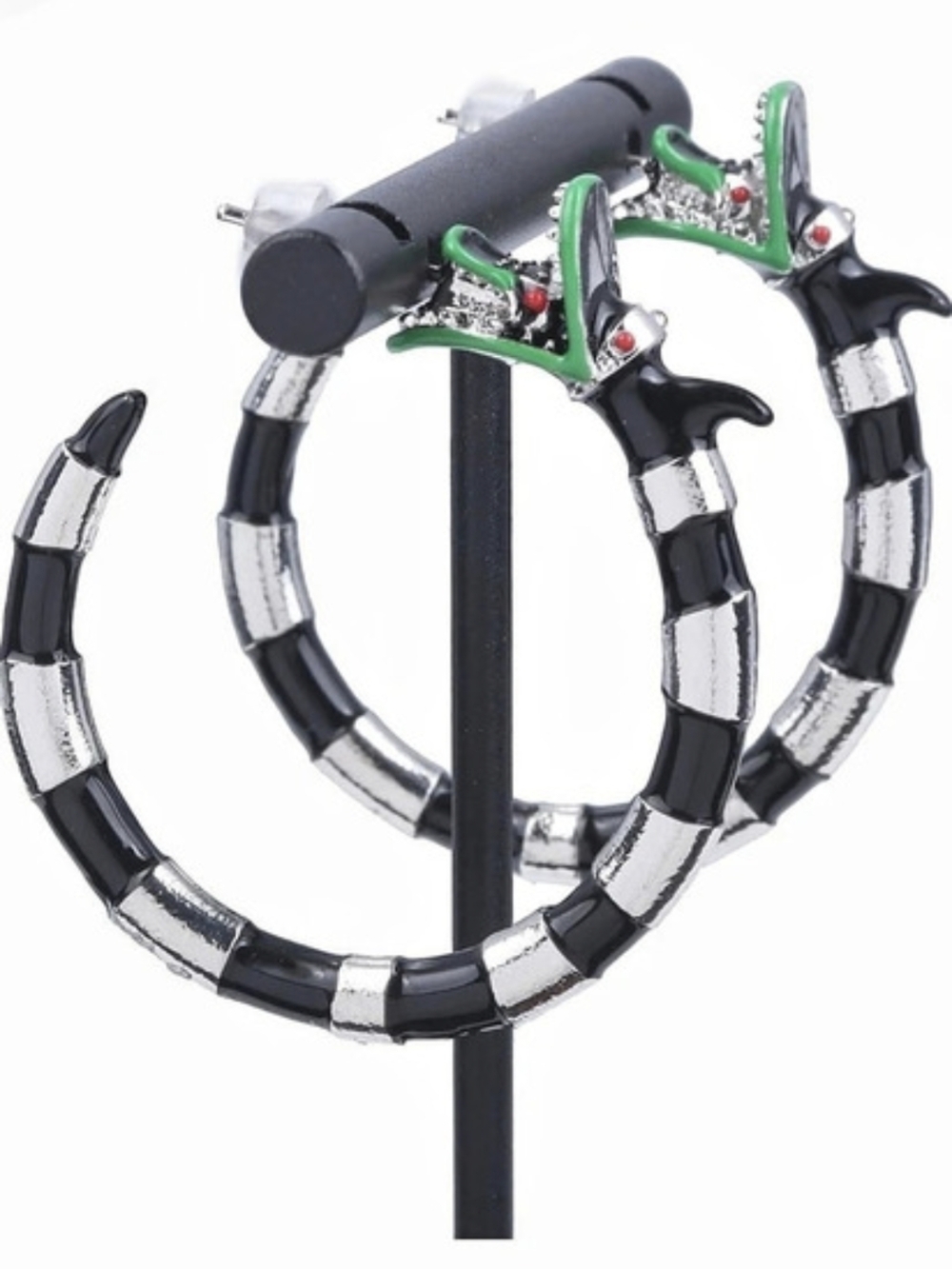 NWOT Hot Topic Beetlejuice Sandworm Hoop Earrings Goth Halloween Jewelry